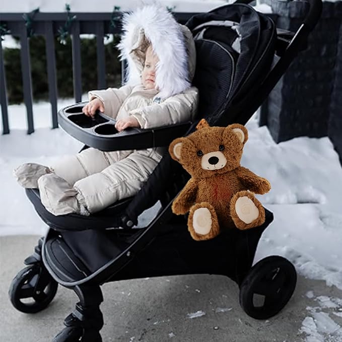 Gemma Joy Bedtime Baby Soothers for Sleep, Cry Activated Heartbeat Stuffed Animal for Baby, Newborn, Calming Light, Lullaby Music, White Noise, Shush, Mother’s Heartbeat - (Brown Bear, Rechargeable)