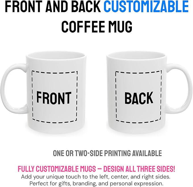 Personalized Coffee Mug – Custom Photo, Text, or Logo Ceramic Mug Tea Cup | Taza Personalizada with Picture or Message | Customized Gift Idea for Men & Women, Mom, Dad, Friends - White/Green | 15oz