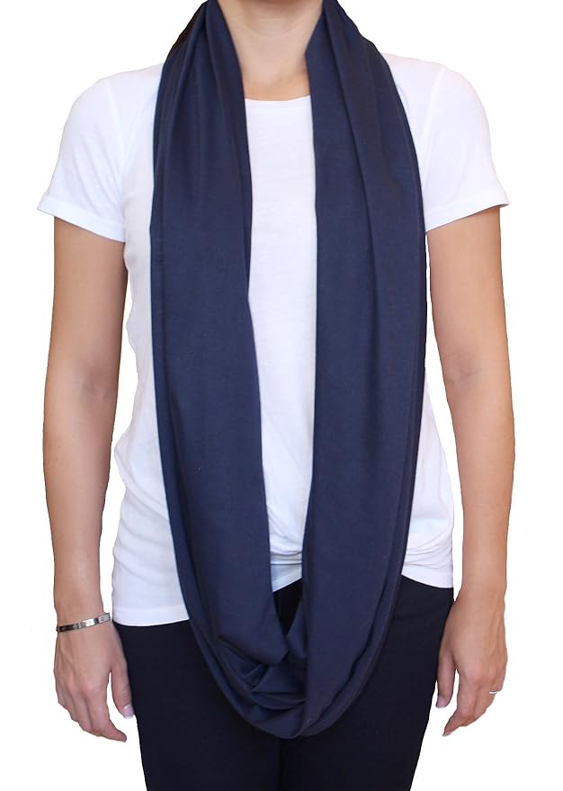 LK Baby Infinity Nursing Scarf Breastfeeding Cover Ultra Soft (3pk Grey/Navy/Black)