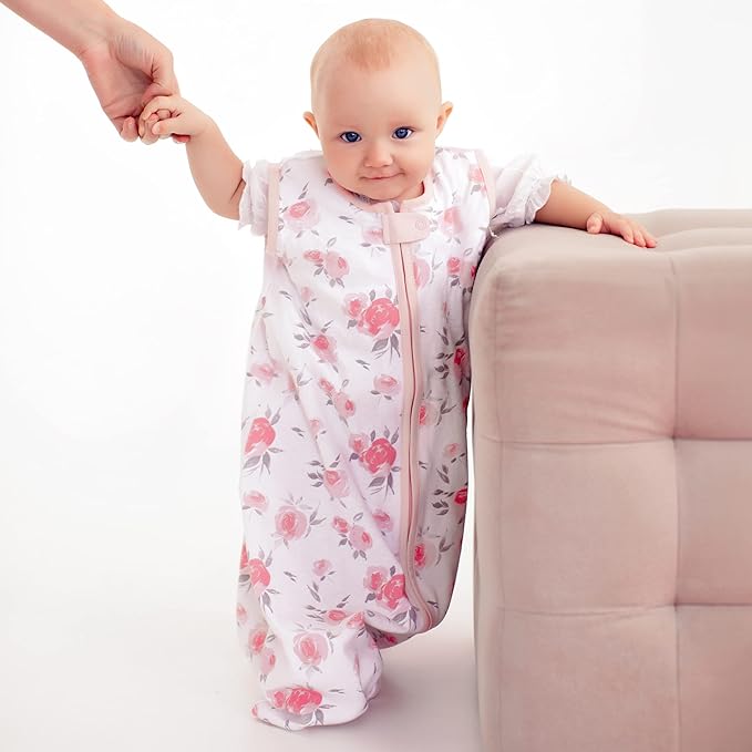 Baby Sleep Sack 1.0 TOG, Organic Cotton Baby Wearable Blanket with Two-Way Zipper, Swaddle Transition Baby Sleeping Bag, All-Season Sleep Sack for Newborn Infant Toddler Boy Girl, 2-Pack, 12-18 Month