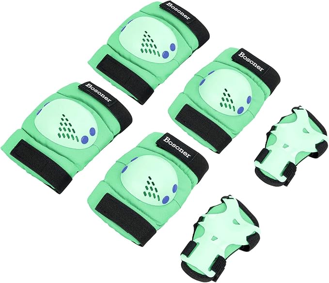 BOSONER Kids/Youth Knee Pad Elbow Pads for Roller Skates Cycling BMX Bike Skateboard Inline Rollerblading, Skating Skatings Scooter Riding Sports