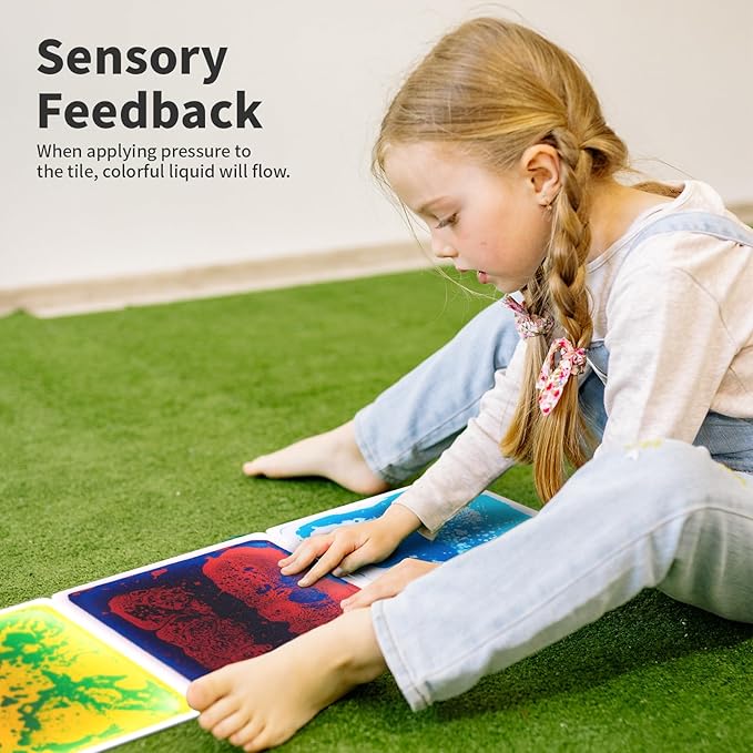 Art3d Liquid Fusion Activity Play Mat for Kids, Pack of 9 Tiles 12" X 12", Multi-Color, Round Corner