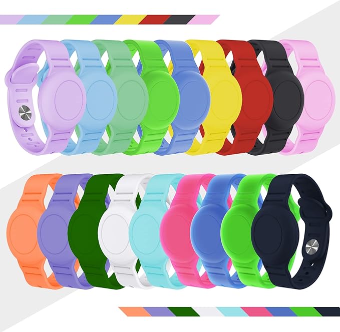 Waterproof AirTag Bracelet for Kids, Hidden Silicone Wristband for AirTag, GPS Tracker Case for Air Tag Holder Strap Band for Child Toddler, Secure Anti-Loss Protection(Black)