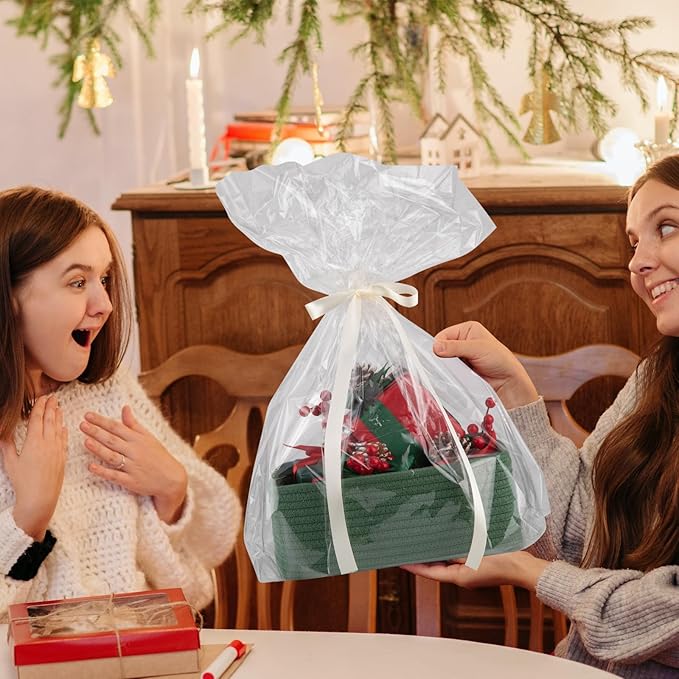 4 Pack Small Storage Shelf Baskets for Organizing, Mini Woven Rope Storage Bins for Towels, Cute Decorative Closet Organizer，Baby Nursery, Gift Empty Baskets -11.81''Lx7.87''Wx4.72''H-Green