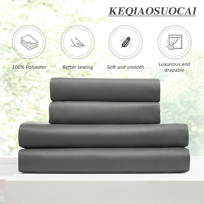 KEQIAOSUOCAI Grey Sliding Glass Door Curtains 2 Panels,80 Inch Wide Patio Door Curtain Panels, Thermal Insulated Black Out Wide Draperies for Living Room 80W x 96L Floor to Ceiling 8 ft Length