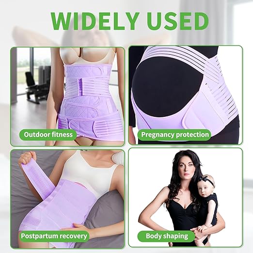 2 in 1 Postpartum Belly Band Wrap Purple, C-Section Support Belt XX-Large, Post Partum Support Recovery Waist/Pelvis Belt, Hysterectomy Belly Band Binder Girdle Stomach