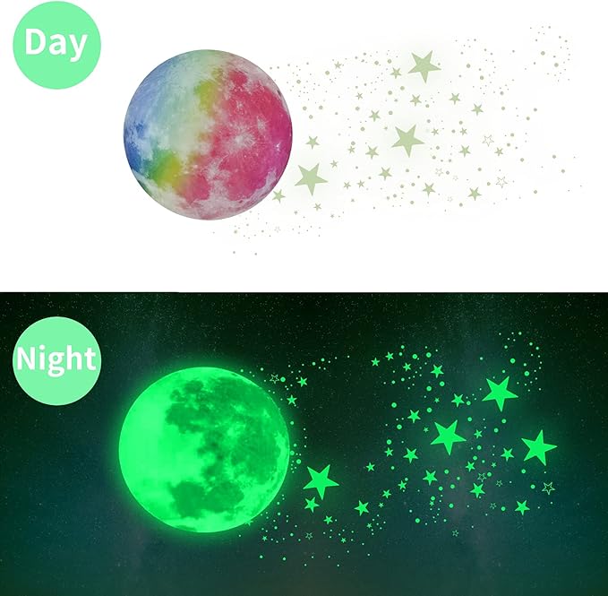 Glow in The Dark Stars for Ceiling,Star Decorations for Bedroom,Kids Boys Girls Room Decor,Wall Stickers for Bedroom,Play Room,Wall Decorations,Best Birthday Gift