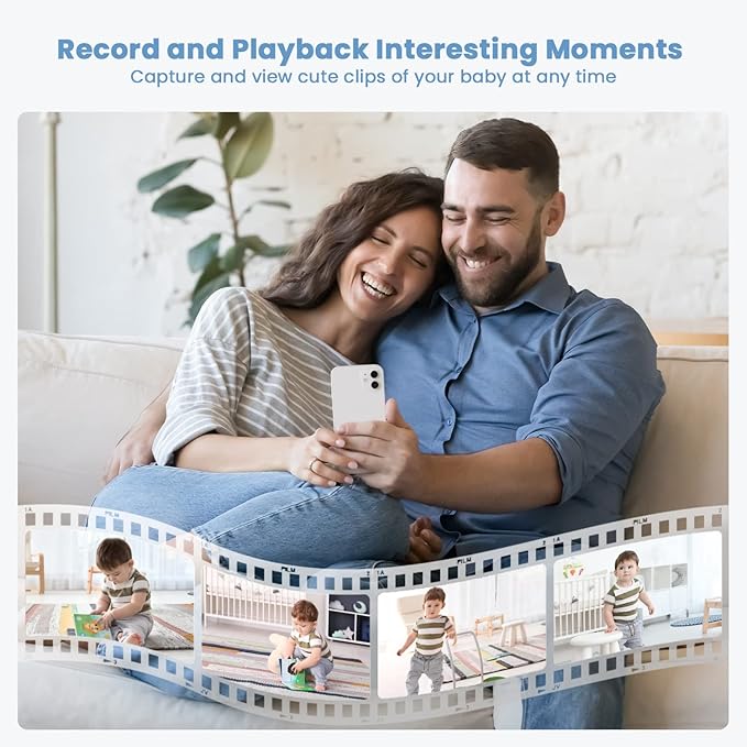 ieGeek 2K Split-Screen Baby Monitor, 5" Audio Baby Monitor with 2 Cameras, WiFi Smartphone Video Dual Camera, Night Vision, Motion & Cry Detection, Two Way Talk Temper &Humidity Sensor