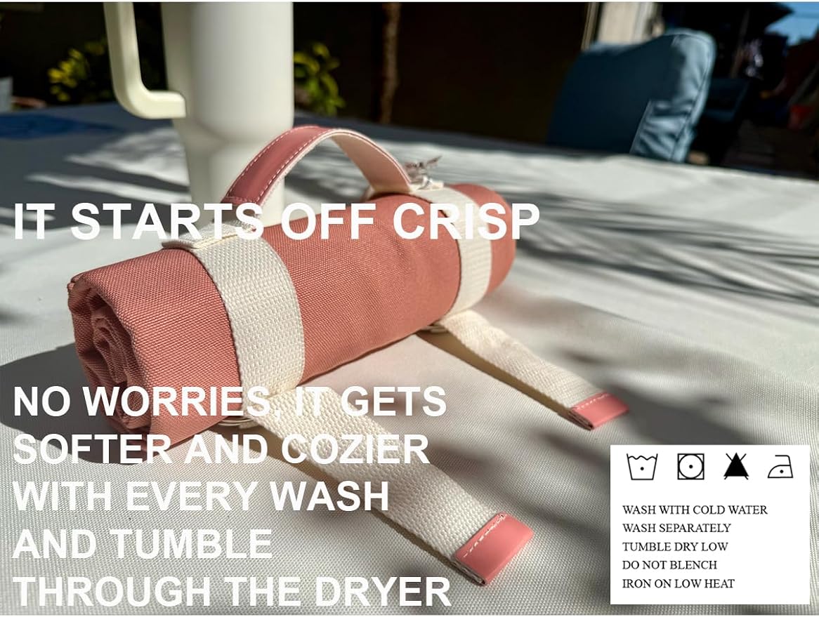 4’9” x 6’3” White Lightweight Water-Resistant Canvas Mat – Picnic, Outdoor, Beach, Park, Camping, Toy Mat