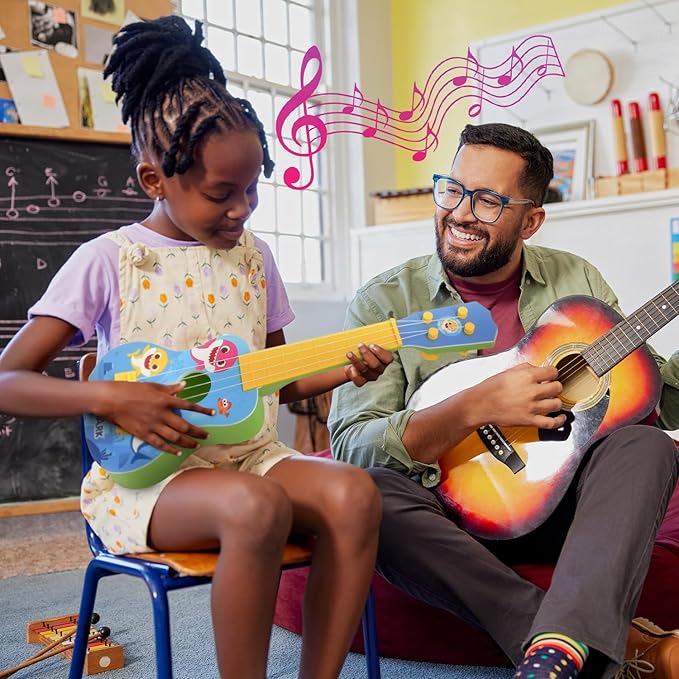 Baby Shark Kids Ukulele Musical Toys for Toddlers Party Guitar Ukulele Gift Play Instrument for Kids Boys Girls My First Musical Toy for Children