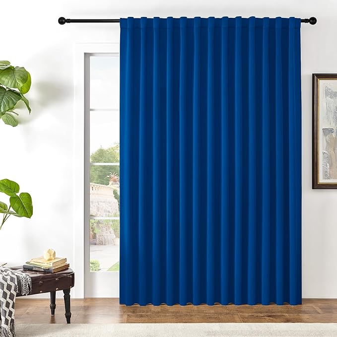 Joydeco Custom Blackout Curtains for Bedroom, 1 Panel Room Darkening Curtains & Drapes for Living Room Window Rod Pocket Back Tab (Custom Size,Royal Blue)
