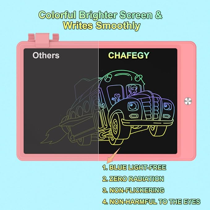 8.5 Inch LCD Writing Tablet for Kids, Colorful Toddler Doodle Board - Erasable Drawing Pad, Educational Learning Toy for Ages 3-8 - Valentine's Day Christmas Birthday Gifts (8.5 Inch, Pink)