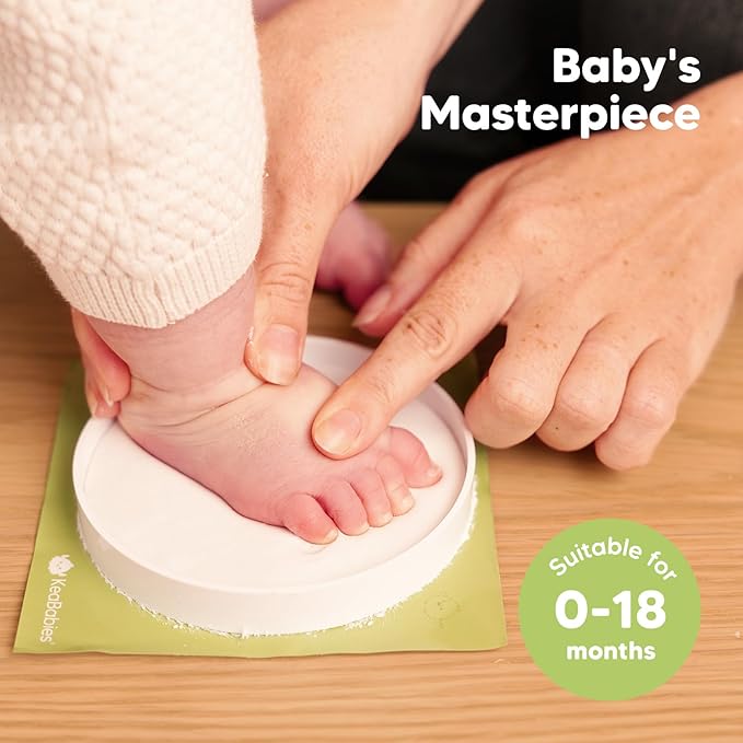 Baby Hand and Footprint Kit Girls, Boys - Personalized Baby Footprint Ornament Kit, Newborn Keepsake Gifts for New Mom, Easy to Use Handprint Makers, Cute Shower Gifts (Glaze Finish)