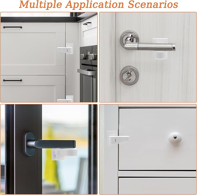 6P Child-Proof Door Lock Coolrunner Baby Proofing Door Handle Locks, Child Proof Door Lever Lock with Strong Adhesive for Protecting Kids and Toddler