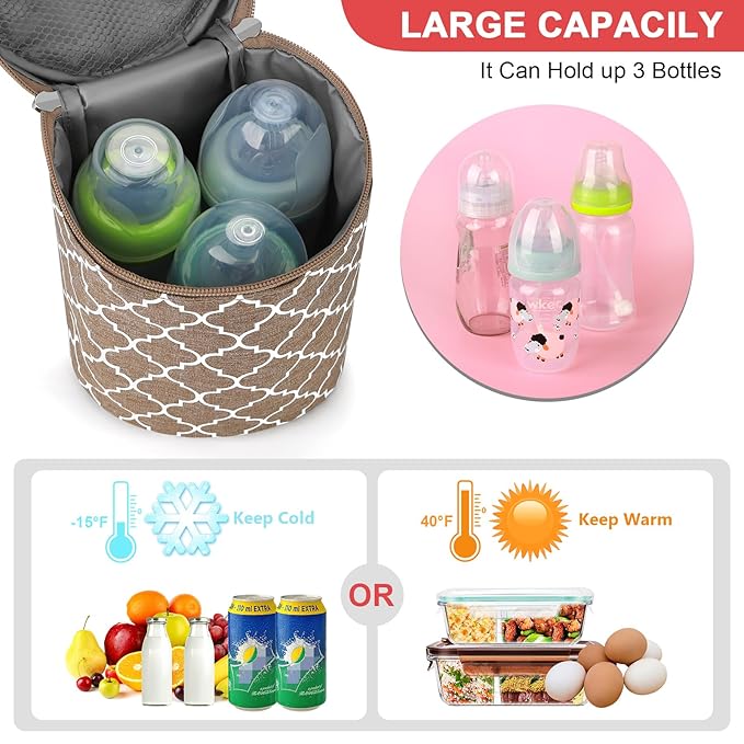 Accmor Breastmilk Cooler Bag, Insulated Baby Bottle Cooler Tote Bags for Nursing Mom Daycare