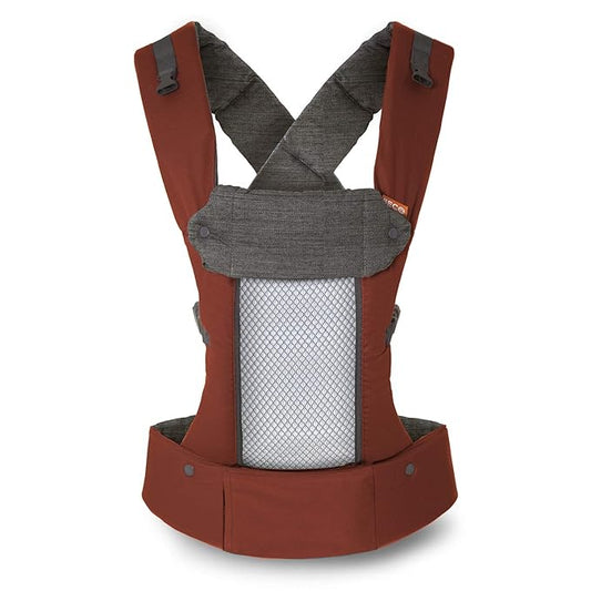 Beco Baby Carrier 8 Hybrid Newborn to Toddler Carrier (7–45 lbs) - All in 1 Breathable Mesh, Ergonomic Baby Backpack - Front & Hip Carrier with Adjustable Seat – Rust