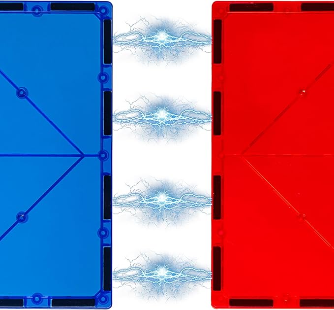 Gemmicc 6 PCS Large Magnetic Tiles,Jumbo Magnet Base Plates,STEM Magnetic Building Blocks for Kids Boys Girls