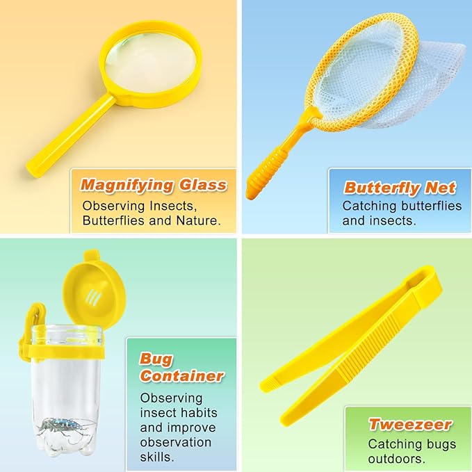 Kids Explorer Kit & Bug Catcher Kit, Kids Camping Gear for Kids, Outdoor Exploration Set with Vest & Hat, Ideal Outdoor Camping Adventure Toys for Ages 3 4 5 6 7 8 Boys Girls
