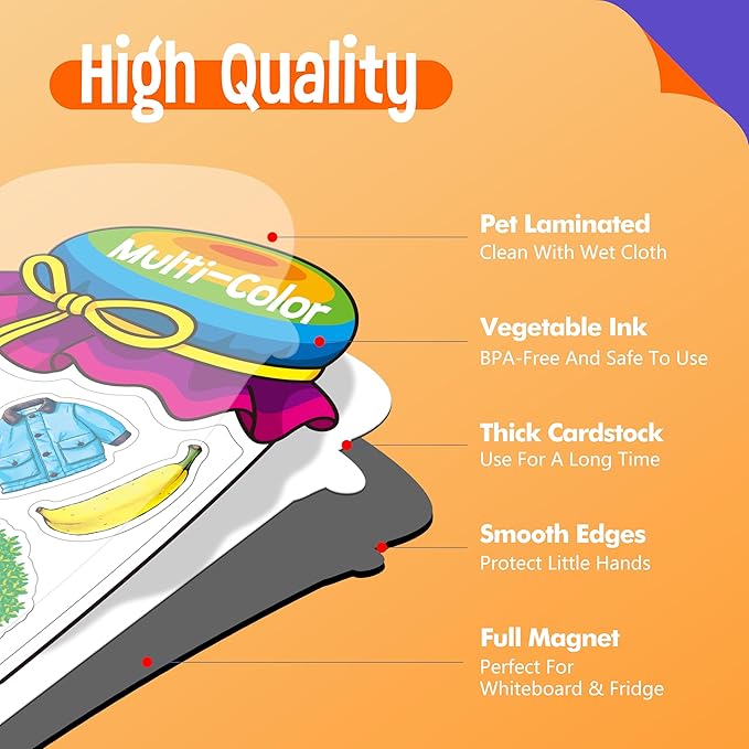 12 Pieces Magnetic Color Sorting Toys, 60 Color Magnets Educational Refrigerator Whiteboard for Baby Toddlers Kids Magnets