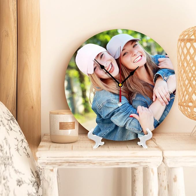 Generic Custom Clocks for Walls Personalized Picture Hanging Time Clocks Silent Non Ticking Round Decoration for Kitchen Creative, 12inch-30cm
