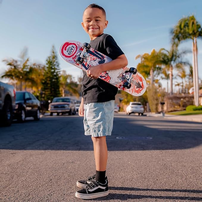 24 inch Rude Boyz Mini Cruiser Skateboard - Aluminium Trucks - Kids Skateboard Ages 5-8 Beginner - Skateboards for Kids