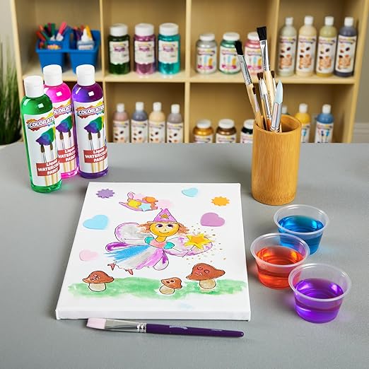 Colorations Classic Colors Liquid Watercolor Paint, Art Supplies, Set of 13 - 8oz Bottles in Vibrant Colors, Classroom Projects, Non-Toxic, Easy Wash, School, Craft Supply, - Made in the USA