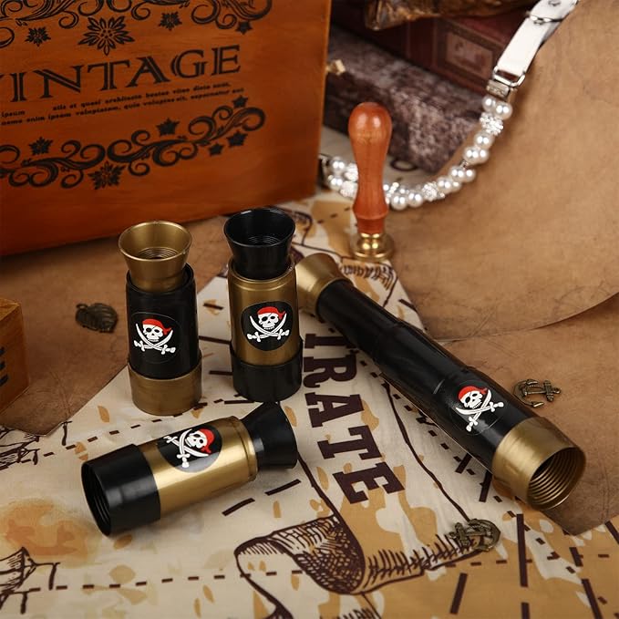 Deekin 50 Pcs Pirate Telescope for Kids Pirate Party Favors Accessories Telescope Toys Spyglass Mini Treasure Hunt for Boat Halloween Birthday Party Supplies