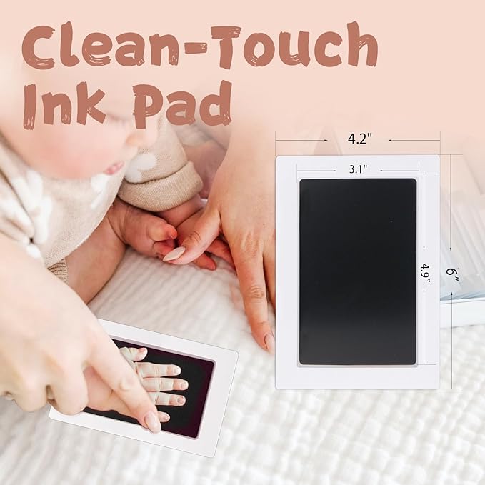 Inkless Baby Hand and Footprint Kit,Clean-Touch Ink Pad Kit,Safe No Mess Printing Infant Hand Foot Stamp,1 Pack Newborn Inkless Print Pads Best Keepsake or Gifts for Family