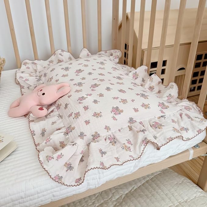 BuLuTu Tuberose Floral Themed Pillow Covers Standard Size for Kids Toddler/Twin Bed, Soft Breathable Children Pillowcases for Daycare & Travel, Enveloped, 20"x26", Machine Washable