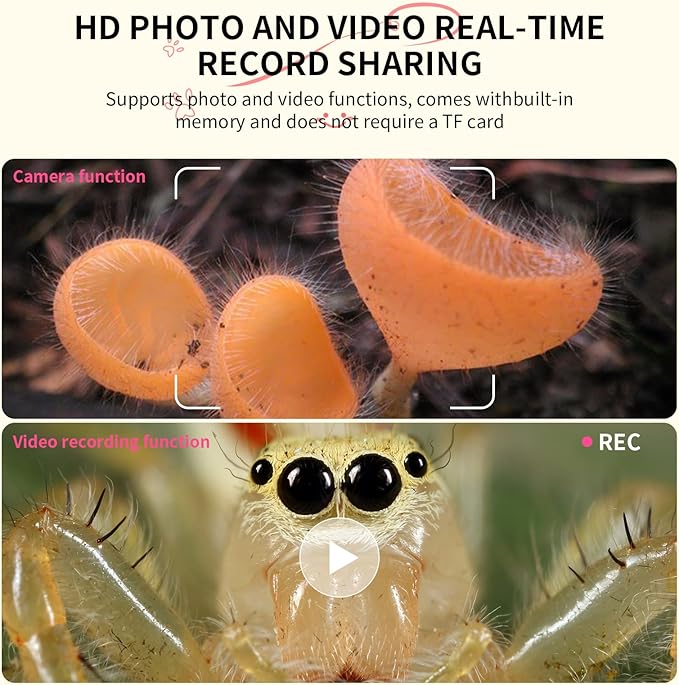 Handheld Coin Microscope-Educational Science Kit - Mini LED Pocket Bug Magnifying Glass for Kids(5-10 Years) - Durable Design - Birthday Gift for Boys&Girls (White)