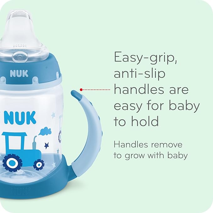 NUK Learner Cup, 10 Oz, Pack of 2, Minnie Mouse – Soft Spout, Easy-Grip Handles, BPA Free, Spill Proof Transition Sippy Cup