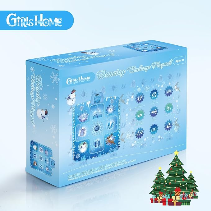 GirlsHome Dance Mat - Frozen Toys for Girls Electronic Dance Pad with 5 Game Modes, Built-in Music, Touch Sensitive Light Up LED Kids Musical Mat, Christmas & Birthday Gift for Girls 3-13