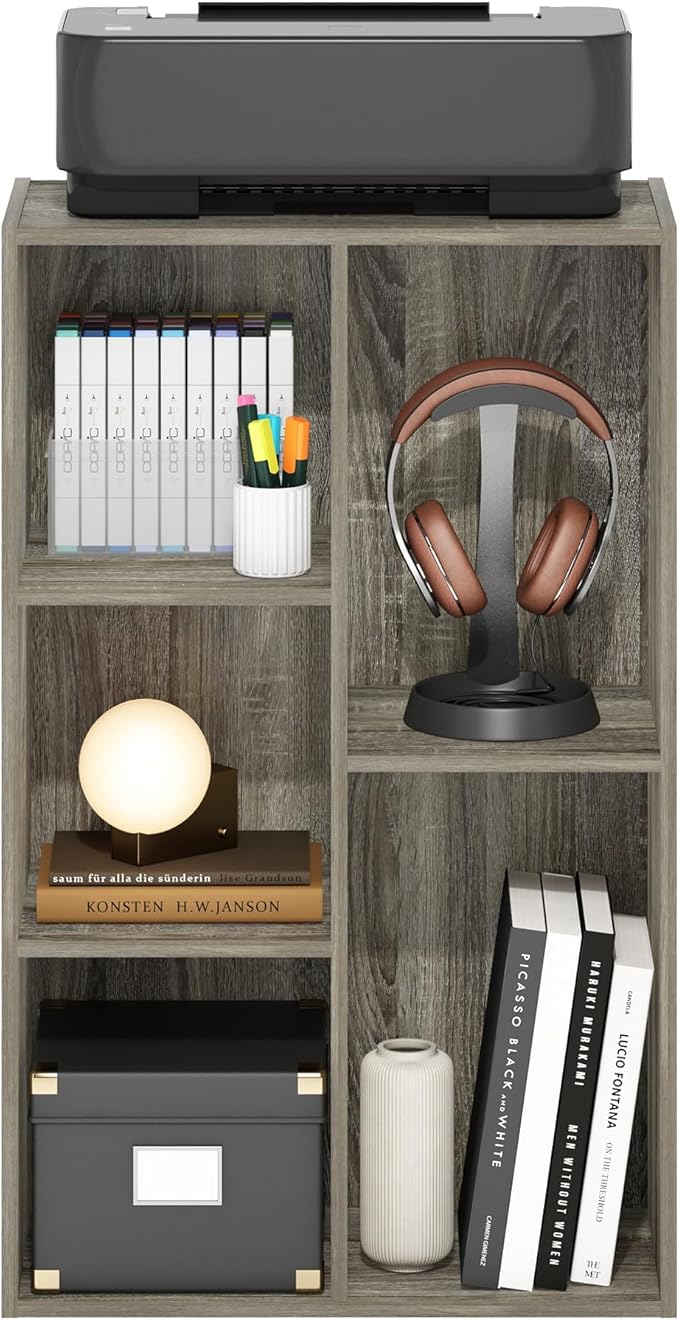 Furinno Luder 5-Cube Reversible Open Shelf, French Oak