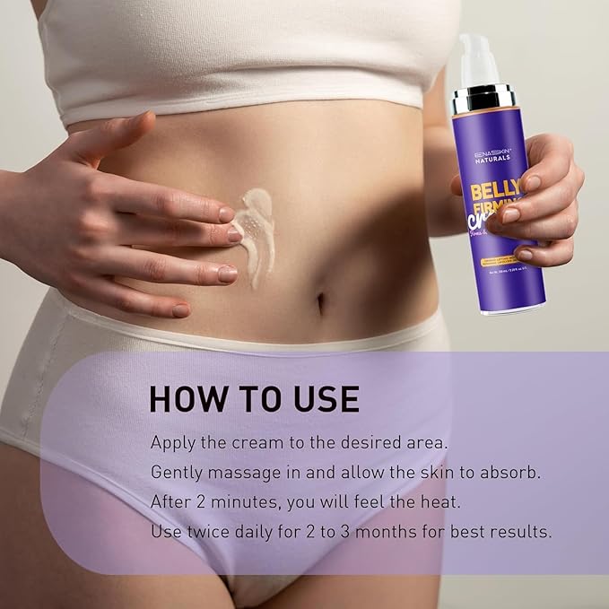 Enaskin Naturals Belly Firming Cream: Hibiscus & Honey Skin Tightening Cellulite Cream - Women Body Lotion for Firmness and Lift of Thighs & Stomach - Tummy Butter Stretch Marks - 120ML