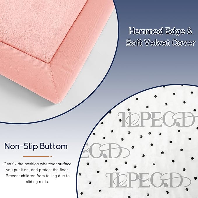 Baby Play Mat for Floor Tummy Time Nursery Rug Muscle Area Rug Playroom Tatami 50 * 50" Memory Foam 1.3" Thick Crawling Mat For Babies,Toddlers, Infants, Kids(Pink)