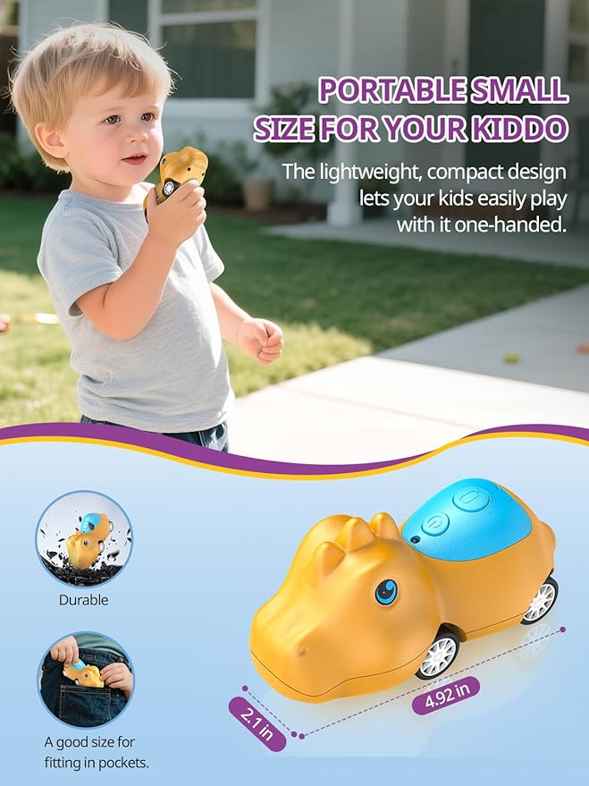 Dinosaur Walkie Talkies for Kids Rechargeable, Dino Toy Cars for Boys & Girls Ages 3-7, Crystal-Clear Audio, 48 Hours of Play, Fun Indoor & Backyard, Birthday Gift for Toddler, 2 Pack