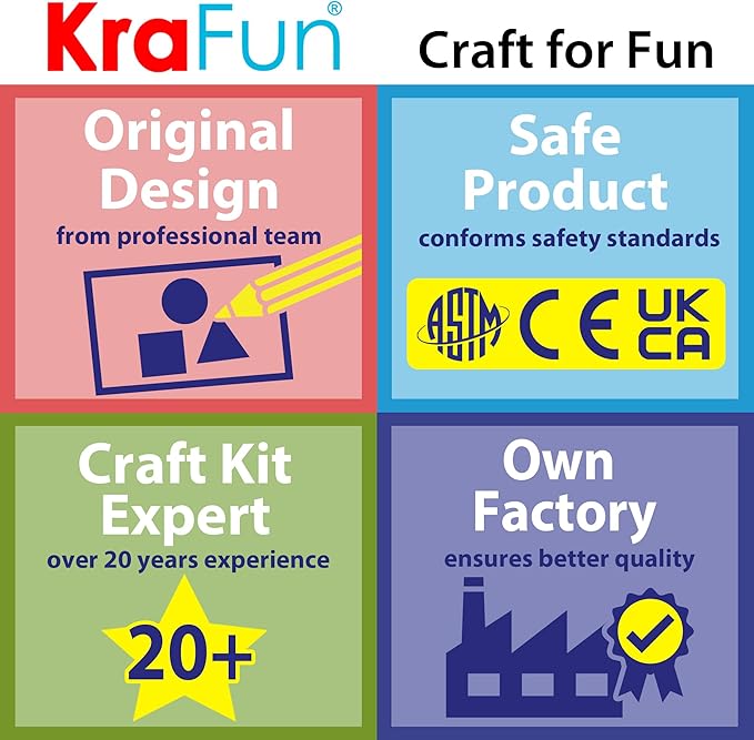 KRAFUN Fox Animal Sewing Kit for Kids Beginner My First Art & Craft, Includes Fox Doll Stuffed Animal, Instructions & Plush Felt Materials for Learn to Sew, Embroidery, Age 7 8 9 10 11 12