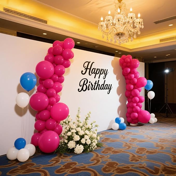 140pcs Hot Pink Round Balloons Different Sizes 18 12 10 5 Inch Latex Balloons for Arch Decoration Party Balloon Kit for Graduation Birthday Party Wedding Balloon Baby Shower Decoration