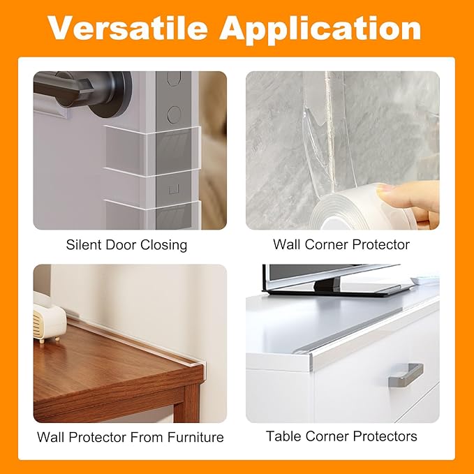 2 in x 13.12 FT,Clear Soft Corner Protectors for Furniture Strip,Sharp Edge & Table Bumper,Window Edge,Wall Protector, Soft Corner Guards Safe for Proof,Table Corner Protectors in Family