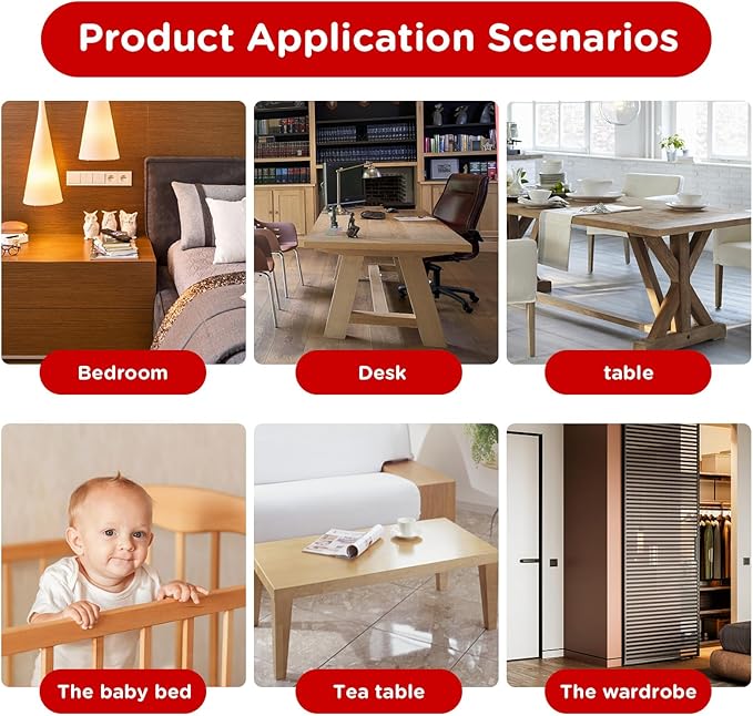 Corner Protectors Baby Proofing 6.6ft(2M) with 4 Corners,Corner Protector,Furniture Corner Guard & Edge Safety Bumpers, Soft Edge Protectors with Upgraded Pre-Taped Strong Adhesive