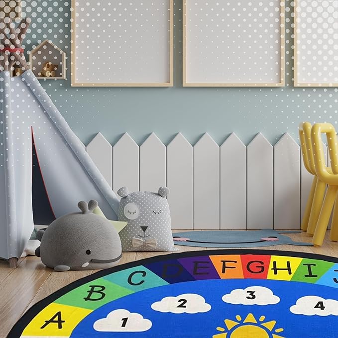 Genki - Classroom Rug for Kids - Education Classroom Carpet for Children - Colorful Seating Area - Large Elementary Classroom Rugs - Kids Seating for School Playroom | 3'3" x 4'11" Oval