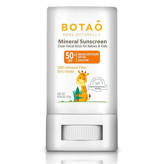 baby Mineral Sunscreen Stick 100% Zinc Oxide SPF 50+ Water Resistant UVA/UVB Protection Easy to Apply Fragrance Free, babies & kids, for sensetive skin, Unscented