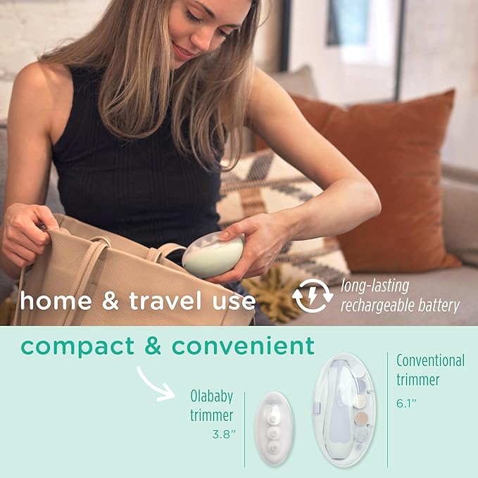 Olababy Rechargeable Electric Baby Nail Trimmer | Newborn Nail Clipper | Electronic File for Babies | Infant/Toddler Nail Grooming Kit | Portable Manicure Essentials | LED Light Fingernail Cutter Set