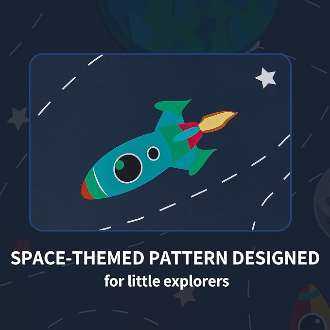 Kids Space Themed Blackout Curtains - 100% Blackout Perfect for Kids Room, Spark Kids Imagination with Vibrant Cosmos Designs, Noise Reduction, Thermal Insulated, (2 Panels W52×L96)