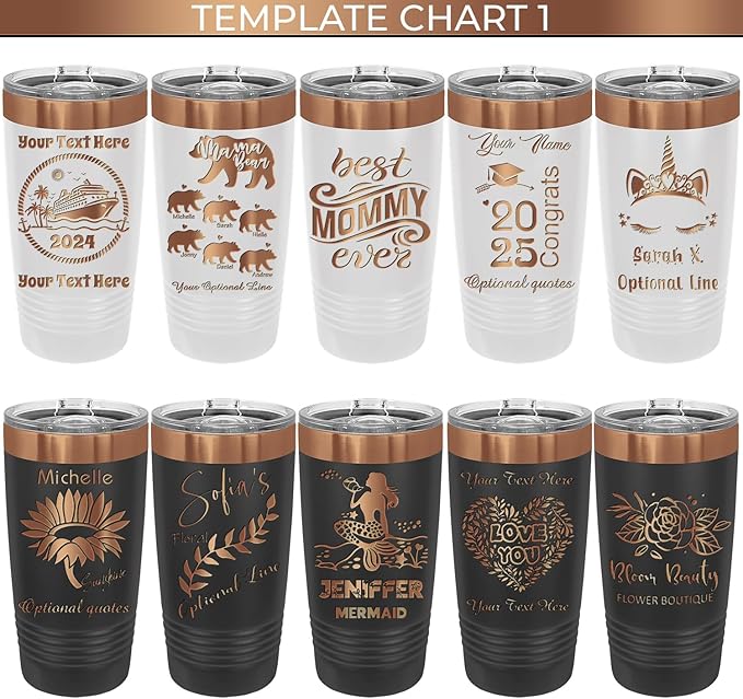 iProductsUS Personalized Gift For Women Mother's Day & Cruises - 20oz, Custom Tumbler w/Spill Proof Lid - Insulated Travel Coffee Mug - Stainless Steel Double Wall Coffee Tumbler, Cup (Rose Gold)