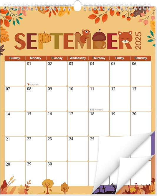 GuassLee Wall Calendar 2025-2026, Vertical Wall Calendar 2026, Sept. 2025 to Mar. 2027, 14" X 11.5" 19-Month Holiday Calendar Hanging Planner Wall for Home School Office Planning & Organizing