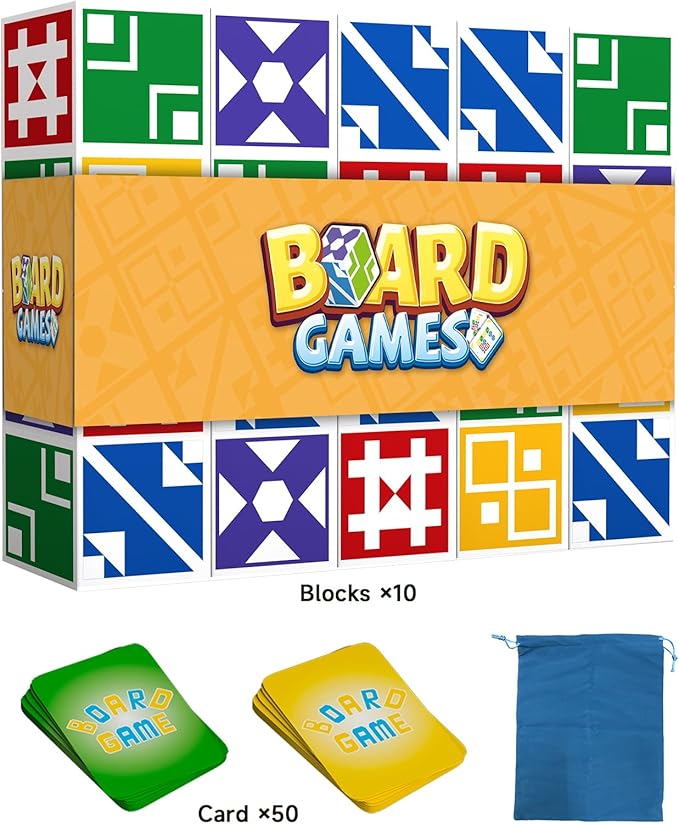 Family Matching Game for Kids & Adults, Block Puzzle Board Games for Boys & Girls Ages 4-8 8-12, 2 Player Card Puzzles for Children 3+ Year Olds