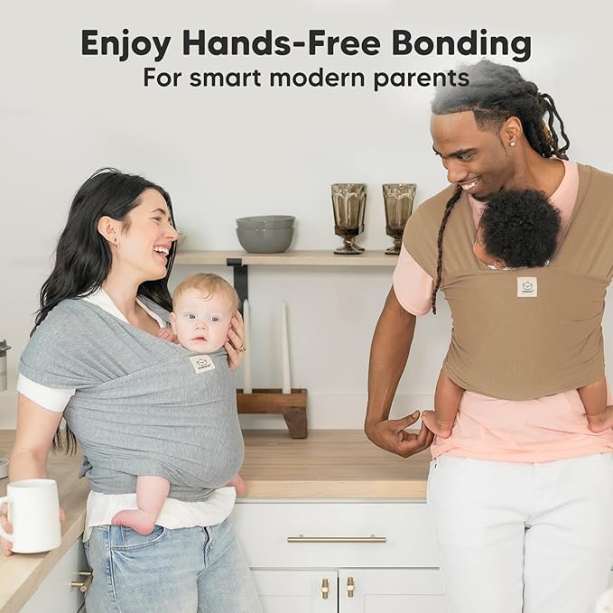 KeaBabies Baby Wrap Carrier - All in 1 Original Baby Carrier Newborn to Toddler Sling, Easy to Wear, Hands Free Bonding, Lightweight, Breathable Infant Wraps (Warm Hearth)