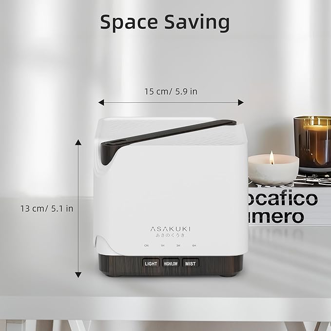 ASAKUKI Essential Oil Diffuser, Multifunctional Ultrasonic Aromatherapy Fragrant Oil Vaporizer Humidifier with Timer, Auto-Off Safety Switch, and 7 LED Light Colors, 700 ml (Brown Wood)