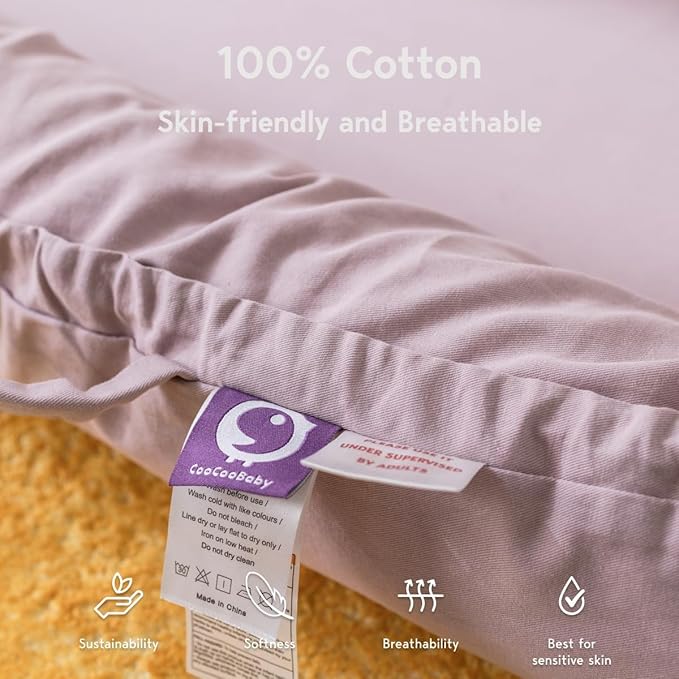 Infant Lounger, Baby Nest Cover for Baby Girls & Boys, Newborn Essentials for Baby 0-18 Months, 100% Cotton Breathable (Lavender_Blush)